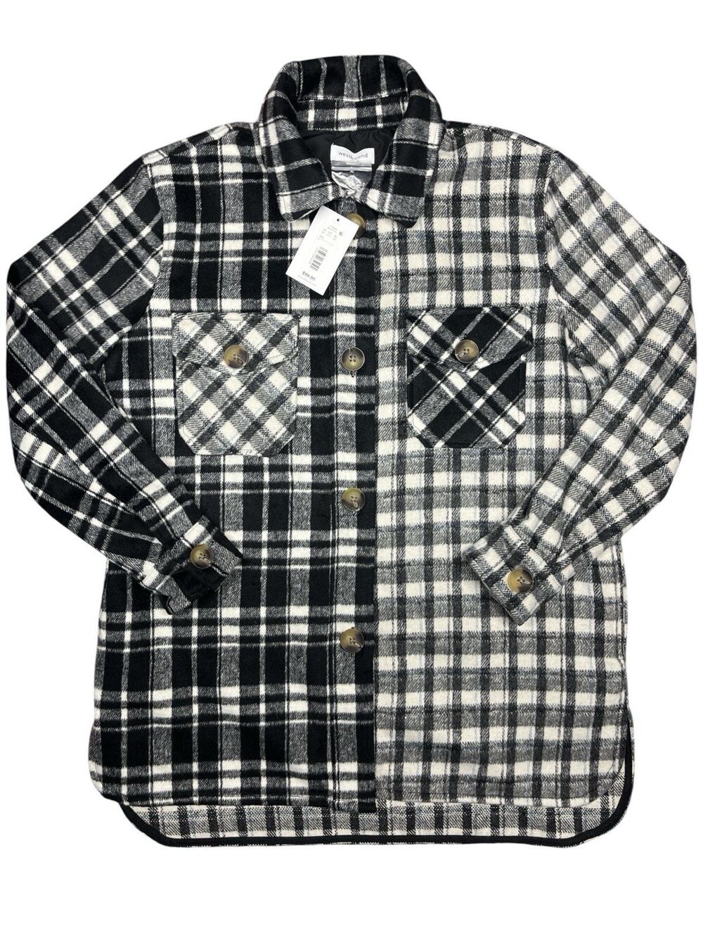 Westbound Women’s Small Plaid Jacket Thick Flannel Button Front NWT